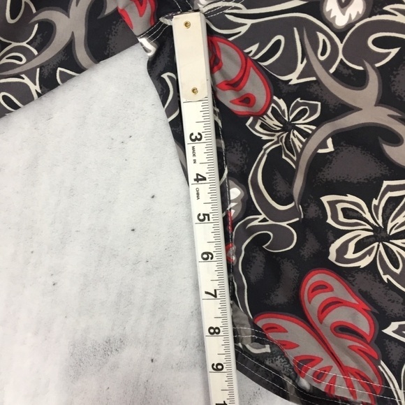 OP Sport Board Shorts Mens XL Gray Red Graphic Swim Trunks Drawstring Mesh Lined - Picture 13 of 13